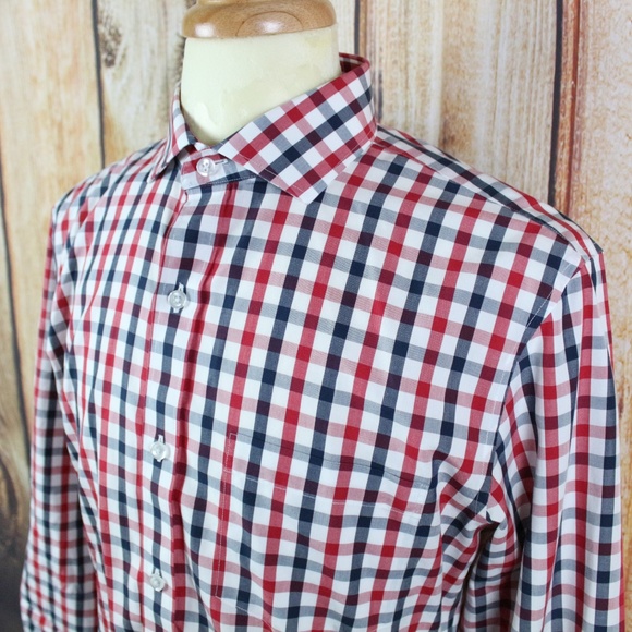 Bonobos Men's 16 Button Shirt Slim Fit Gingham - Picture 5 of 6